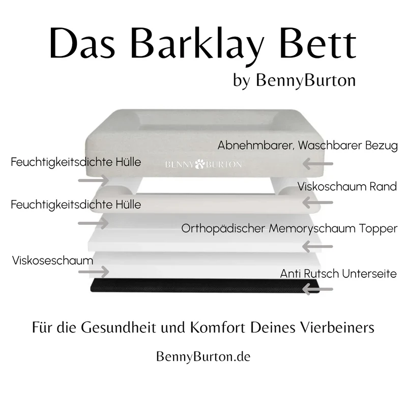 Hundebett Barklay Größe S mit Boucèbezug