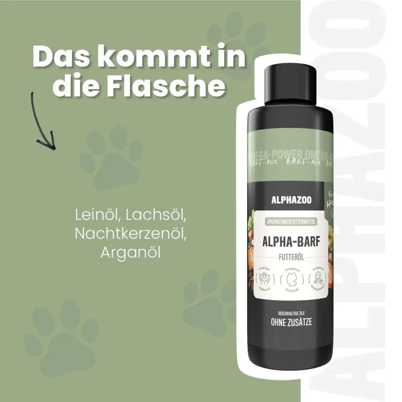 Alpha-Barf Futteröl fir Hunde