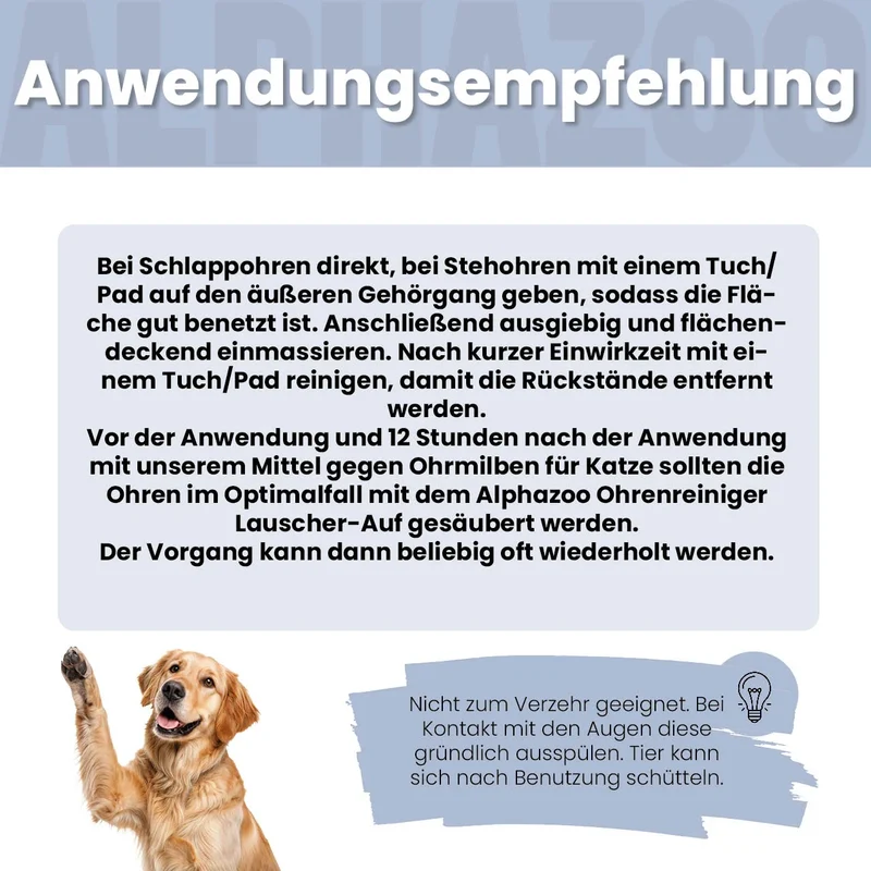 Ohrmilbenöl fir Hënn