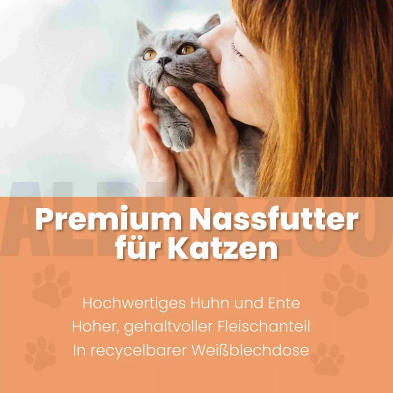 Ente + Huhn Nassfutter fir Katze