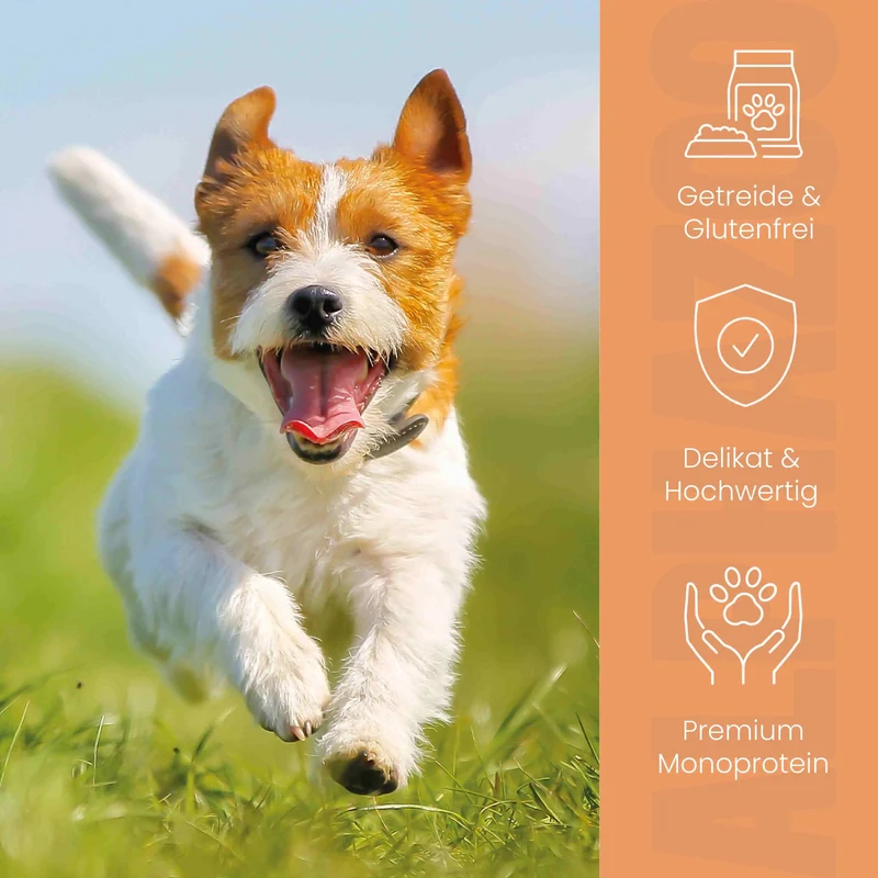 Kaninchen + Kalb Nassfutter fir Senior Hunde