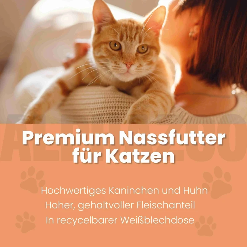 Kaninchen + Huhn Nassfutter fir Katze