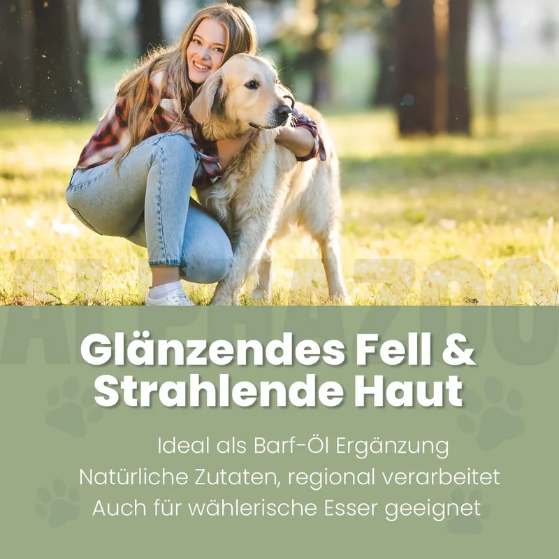 Alpha-Zegg Futteröl fir Hunde