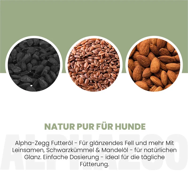 Alpha-Zegg Futteröl fir Hunde
