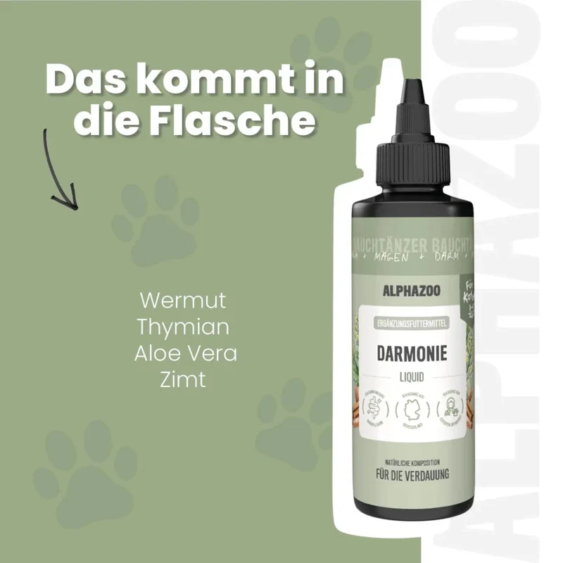 Darmonie Flëssegkeet fir Kazen