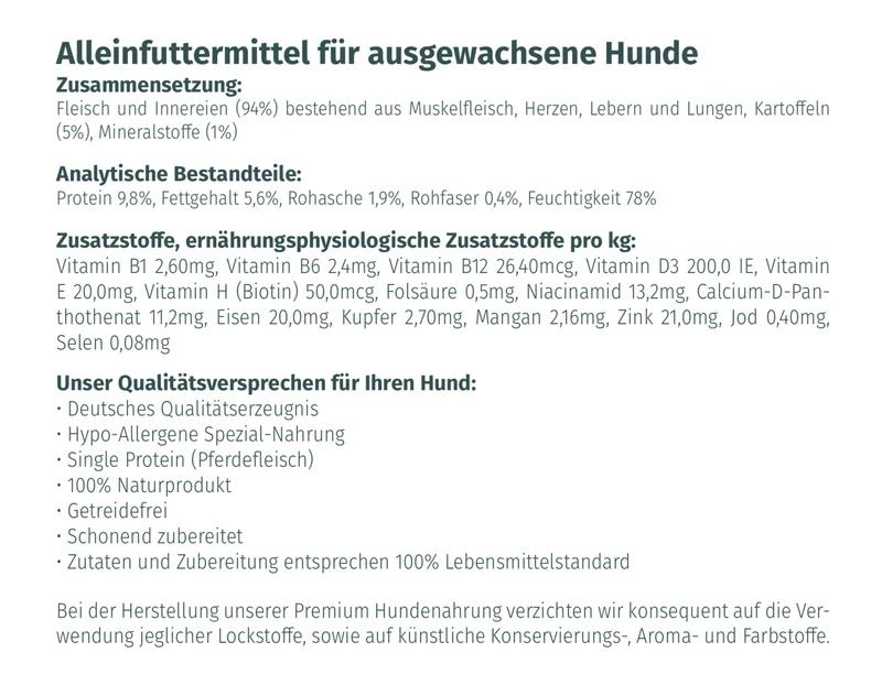 Pferd mit Kartoffeln