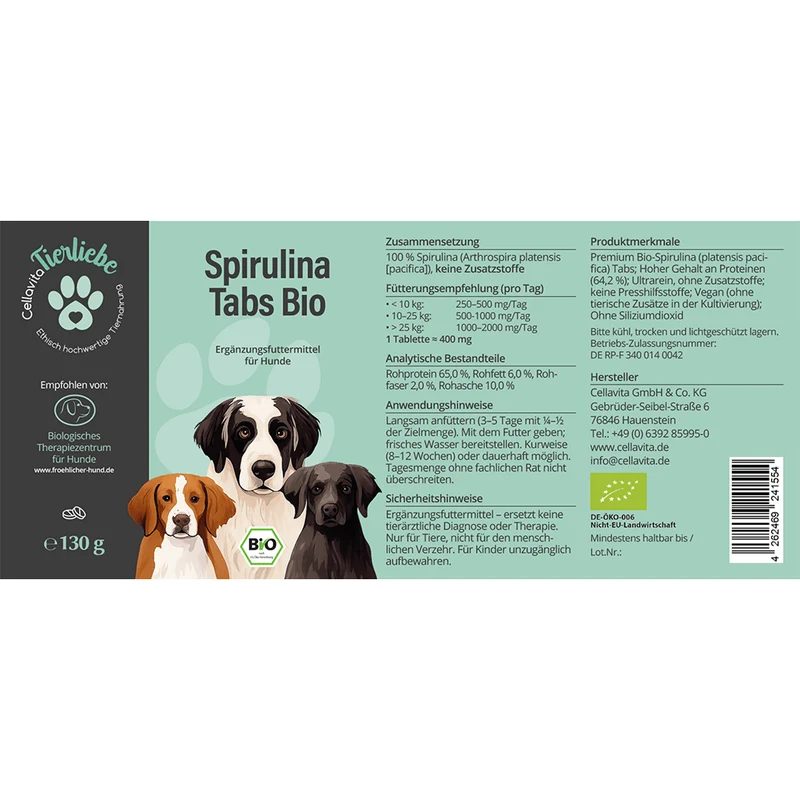 Bio Spirulina Tabs für Hunde