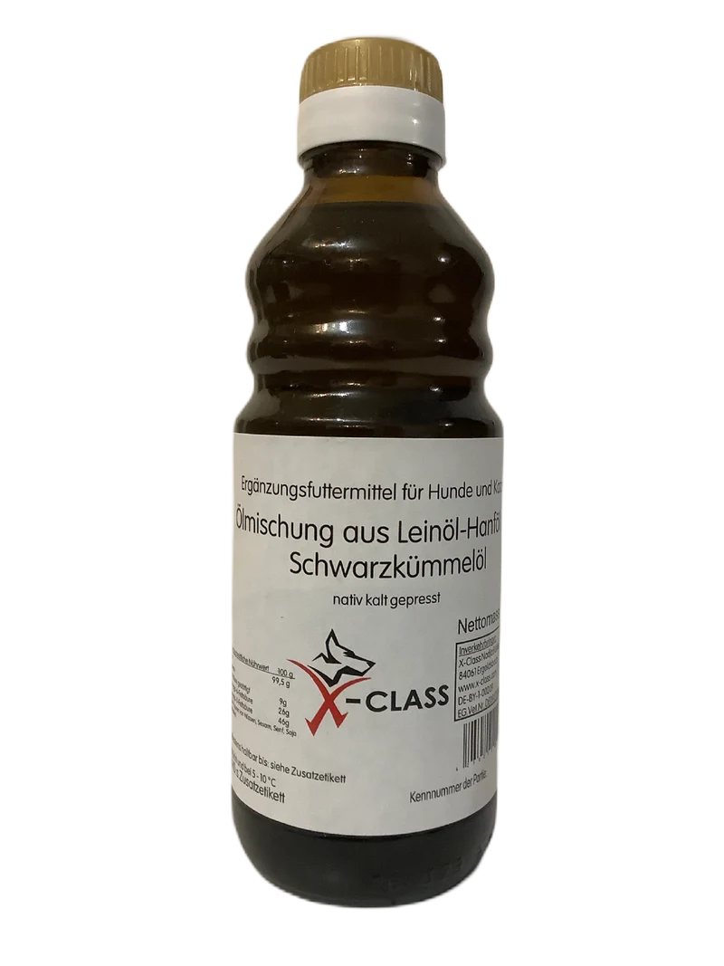 Ölmischung aus Leinöl, Hanföl und Schwarzkümmelöl, 250ml