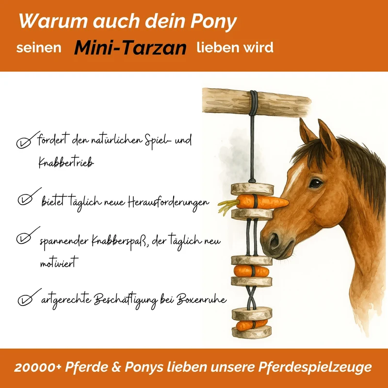 Pferdespielzeug Mini-Tarzan - Spielzeug für Pferde und Ponys gegen Langeweile - Pferdebeschäftigung