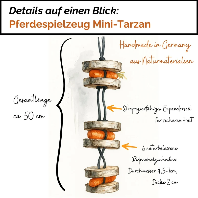 Pferdespielzeug Mini-Tarzan - Spielzeug für Pferde und Ponys gegen Langeweile - Pferdebeschäftigung