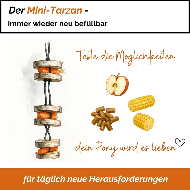 Pferdespielzeug Mini-Tarzan - Spielzeug für Pferde und Ponys gegen Langeweile - Pferdebeschäftigung