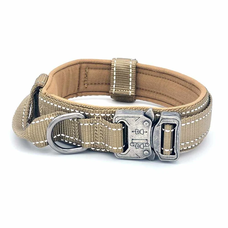 Taktisches Hundehalsband mit Griff und Reflektionsnähten