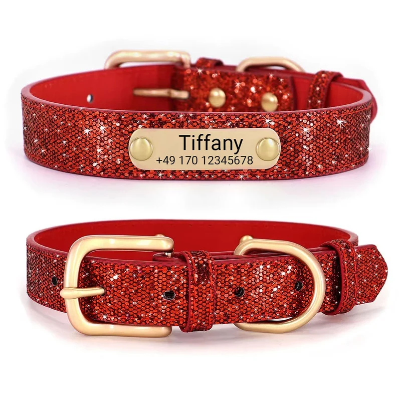 Hundehalsband "Tiffany" mit Namen und Telefon personalisiert. Lézergravúr, beleértve.
