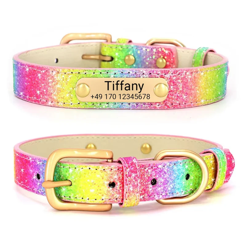 Hundehalsband "Tiffany" mit Namen und Telefon personalisiert. Lézergravúr, beleértve.