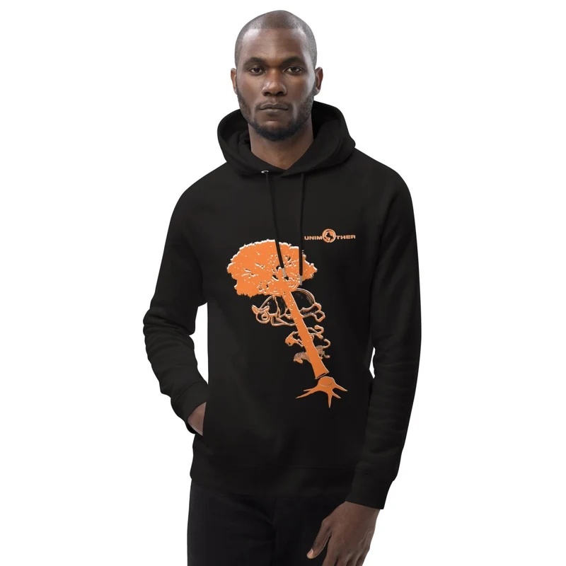 Debwazman 85% koton òganik 15% resikle Polyester Unisex Pullover Hoodie