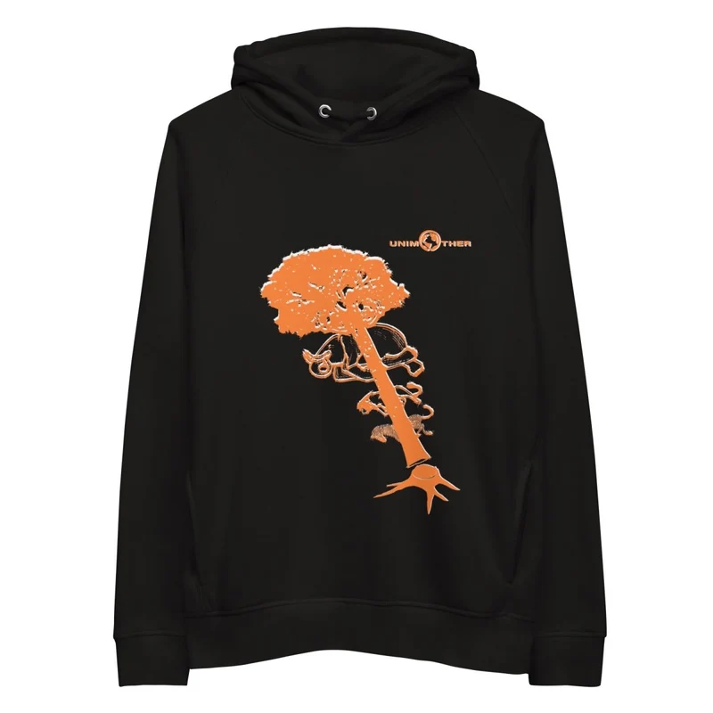 Debwazman 85% koton òganik 15% resikle Polyester Unisex Pullover Hoodie