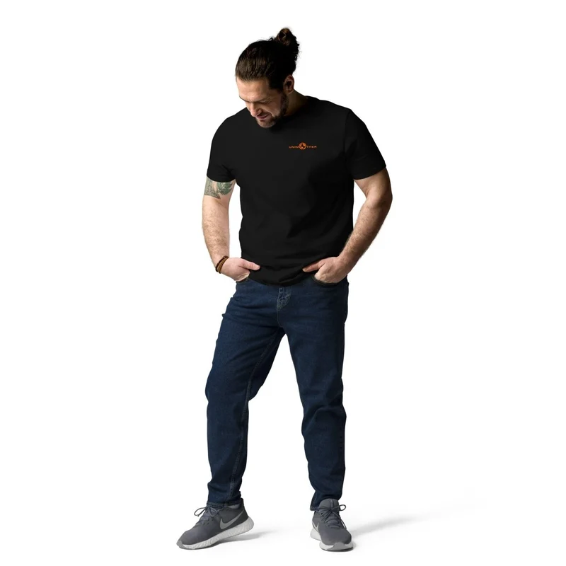 Nwa Unimother 100% koton òganik mayo Unisex