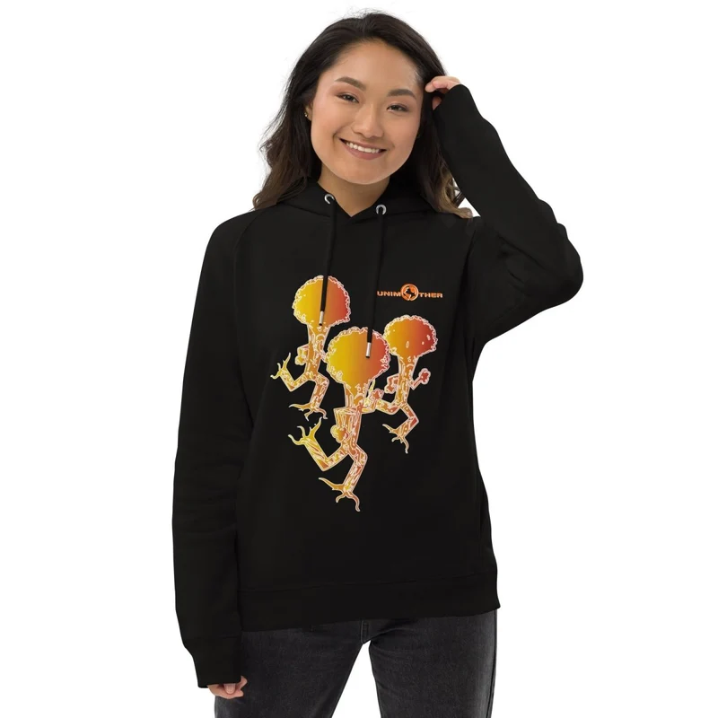 Run Forest 85% koton òganik 15% resikle Polyester Unisex Pullover Hoodie