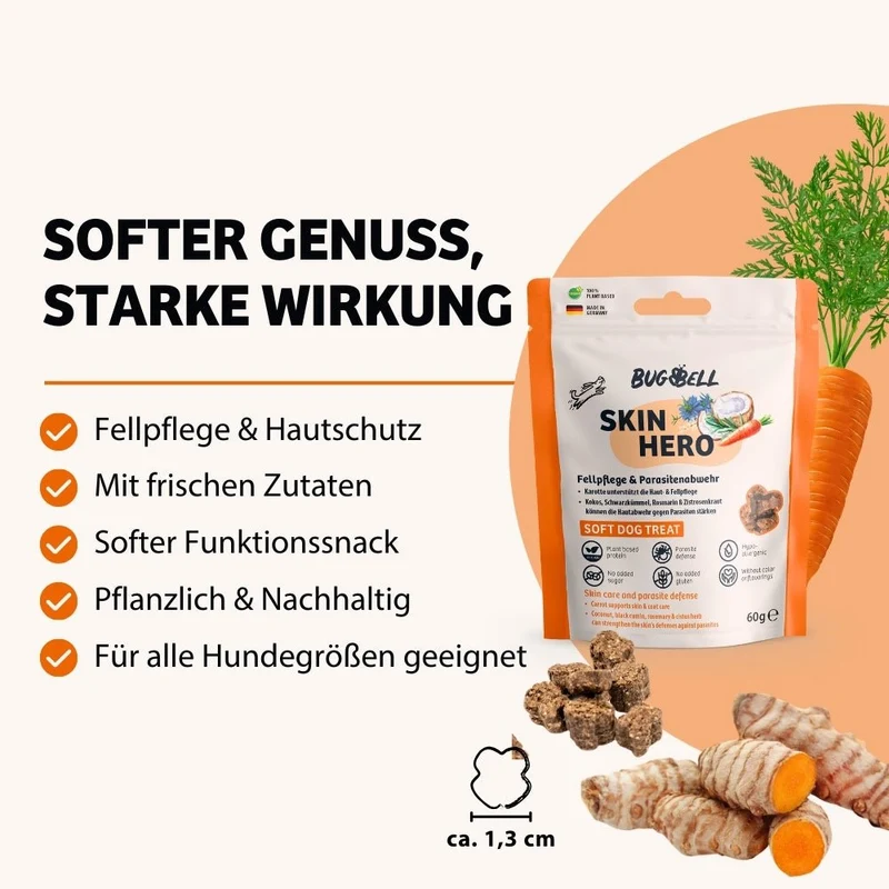 Weiche Hundeleckerli SkinHero - Fellpflege & Parasitenabwehr