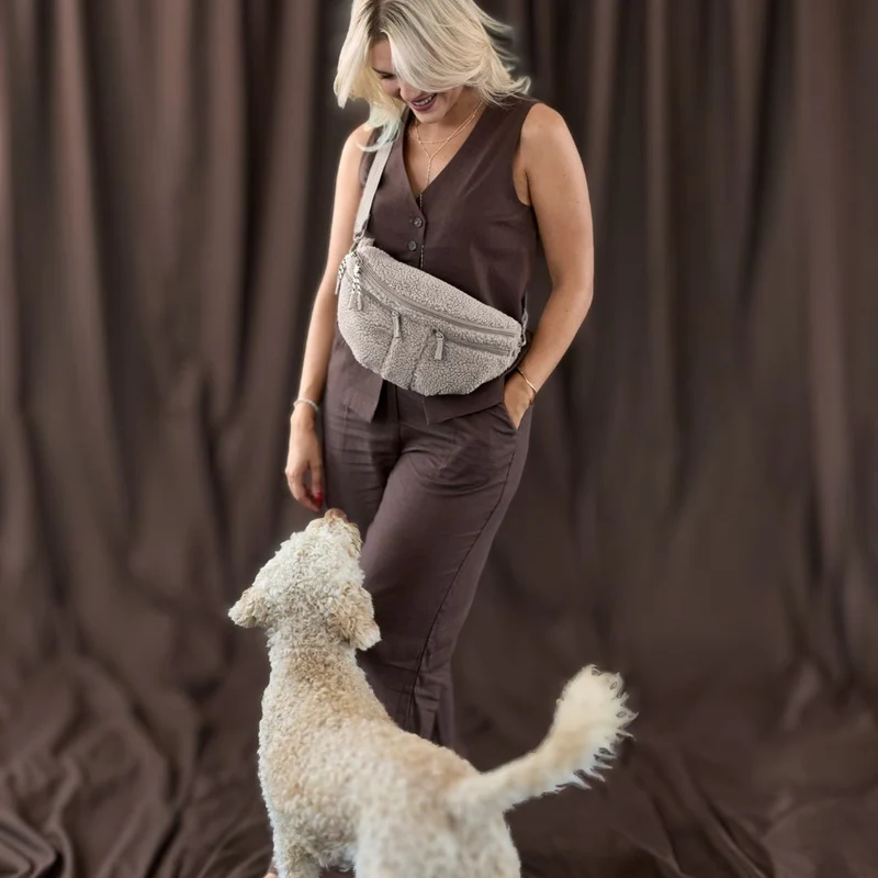 Leckerlibeutel Emma Teddy-Fleece Taupe