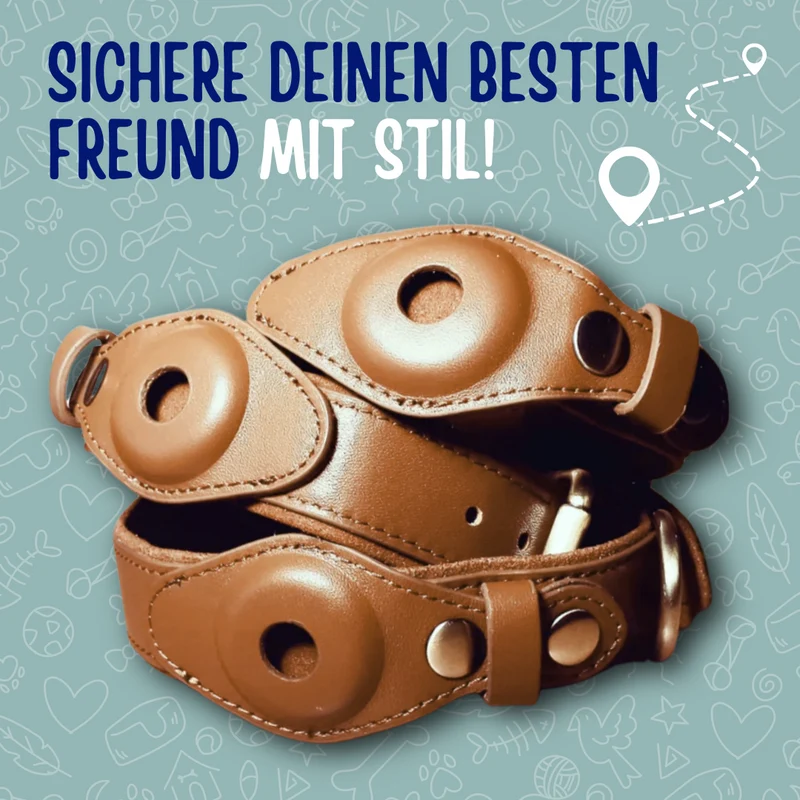Karamio echtleder Airtag-Halsband für Hunde