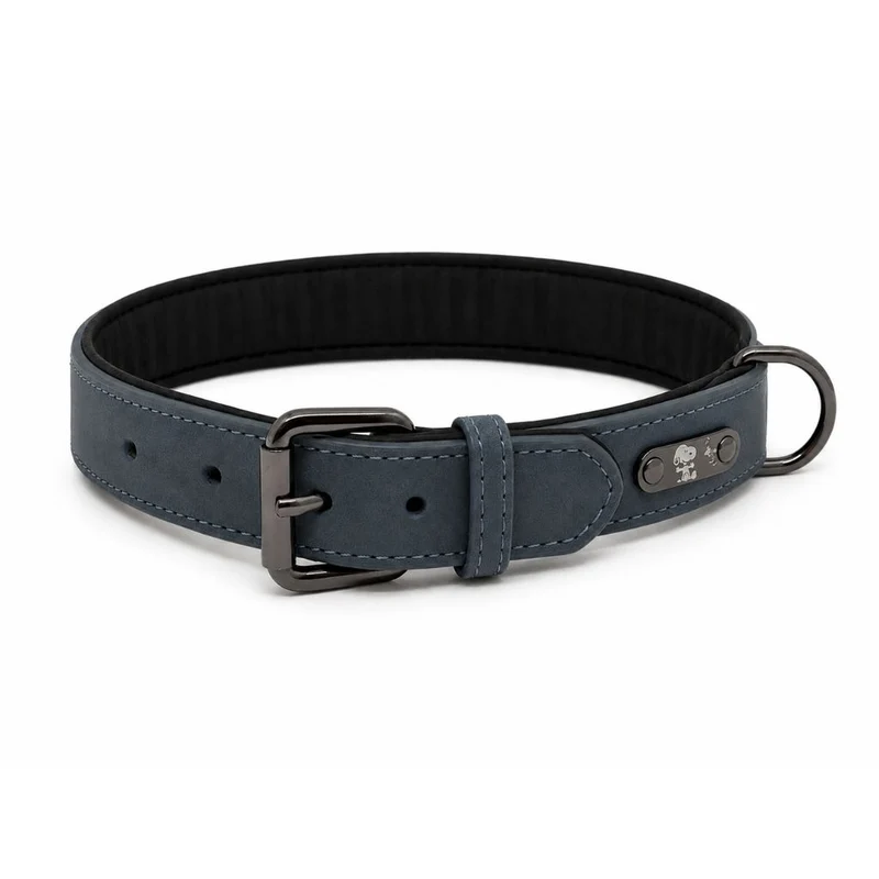 Hundehalsband Lederoptik Snoopy Dunkelblau