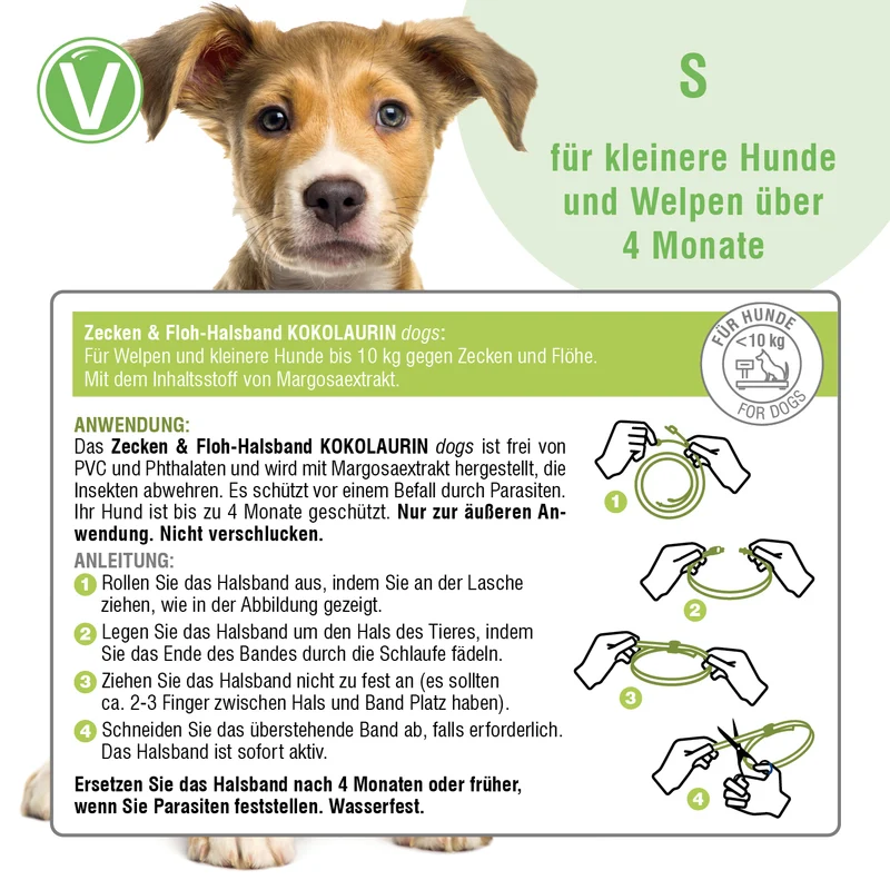 Zecken- & Floh-Halsband Kokolaurin für Hunde