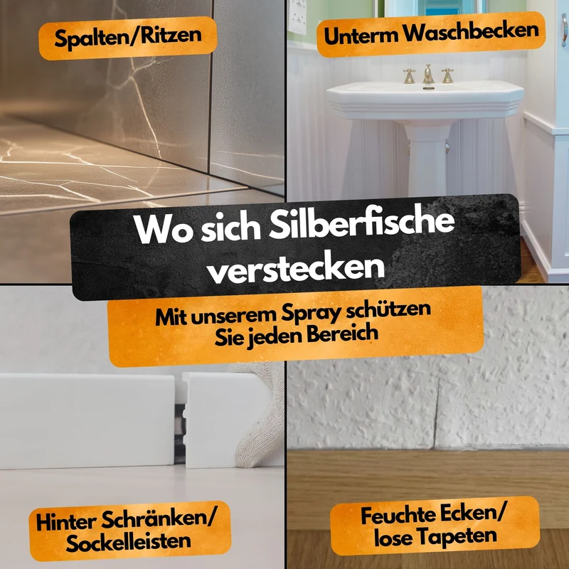 Silberfisch Abwehrspray - 500 ml - Repellent - Mit Eukalyptus