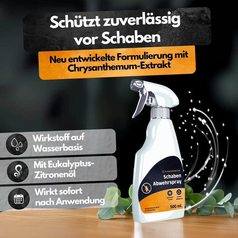 Schaben Abwehrspray - 500 ml - Repellent - Mit Eukalyptus