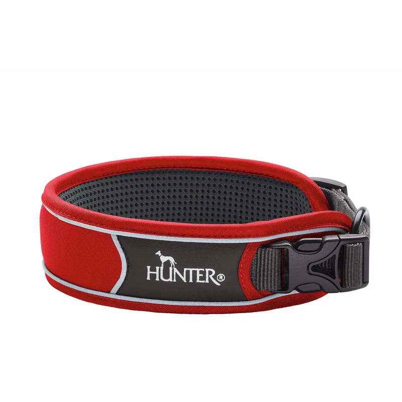 Hundehalsband "Divo" | rot/grau