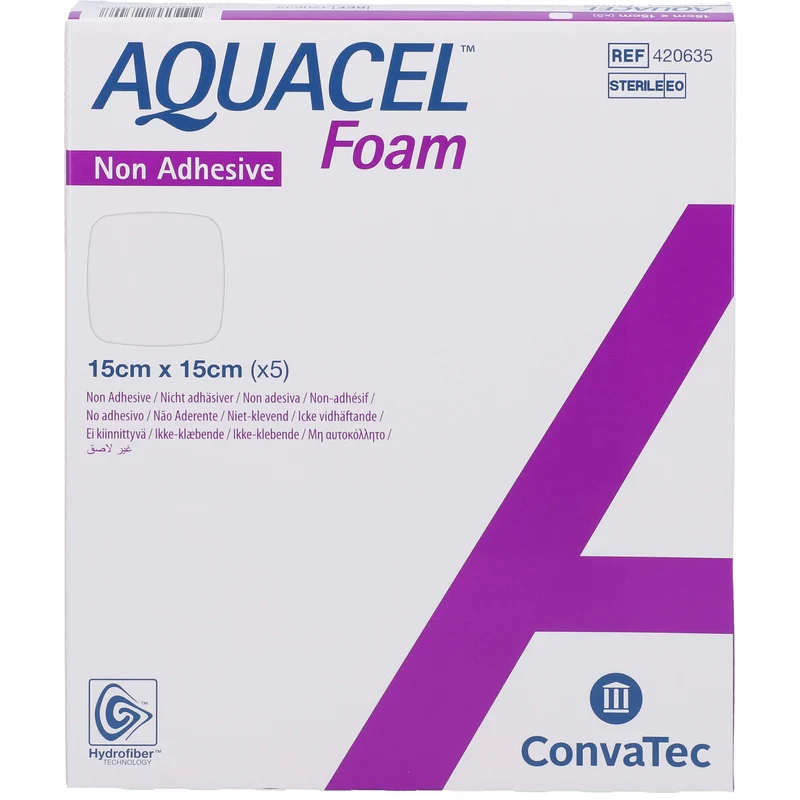 AQUACEL Foam nicht-adhäsiv 15x15cm, 5 St VER
