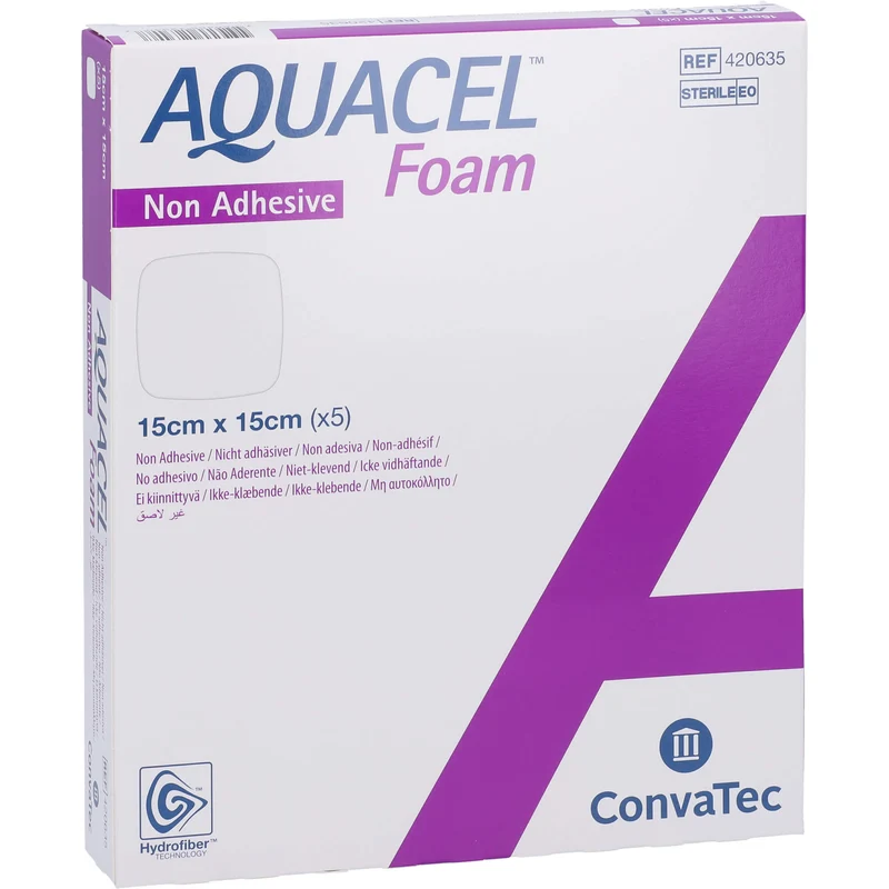 AQUACEL Foam nicht-adhäsiv 15x15cm, 5 St VER