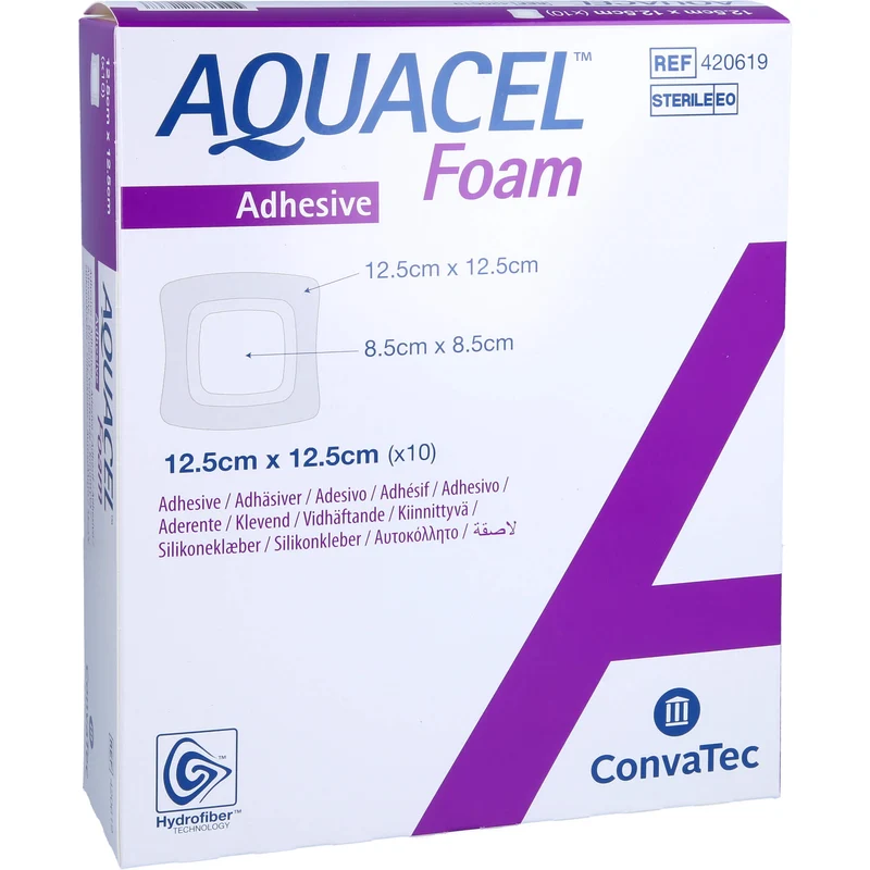 AQUACEL Foam adhäsiv 12,5x12,5cm, 10 St VER