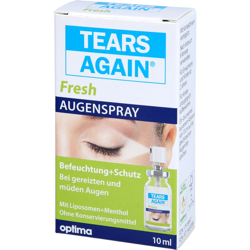 TEARS AGAIN Fresh Augenspray (ohne Konservierungsmittel) Befeuchtung und Schutz bei gereizten und müden Augen, 10 ml Lösung