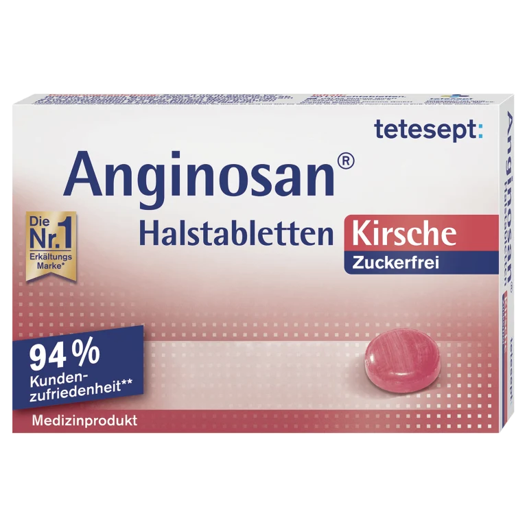 Tetesept Anginosan Halstabletten zuckerfrei mit Kirschgeschmack, 20 St. Tabletten