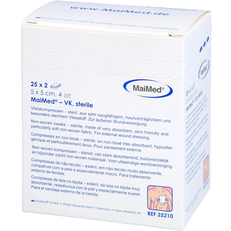 MaiMed Vlieskompressen 5 x 5 cm 4-fach steril, 50 St. Kompressen