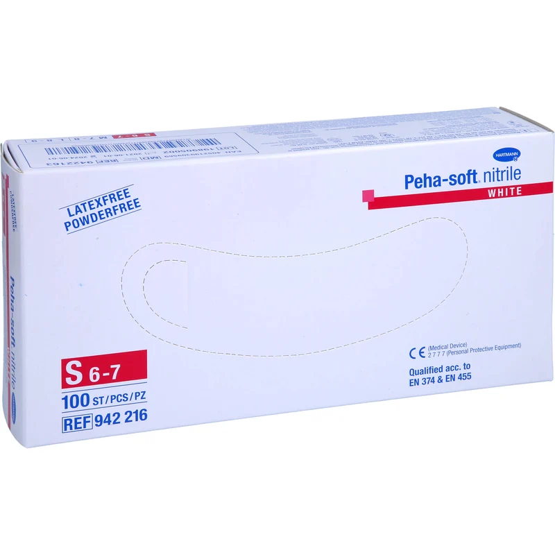 Peha-soft nitrile white Unters.handsch. S unst.pfr, 100 St HAS
