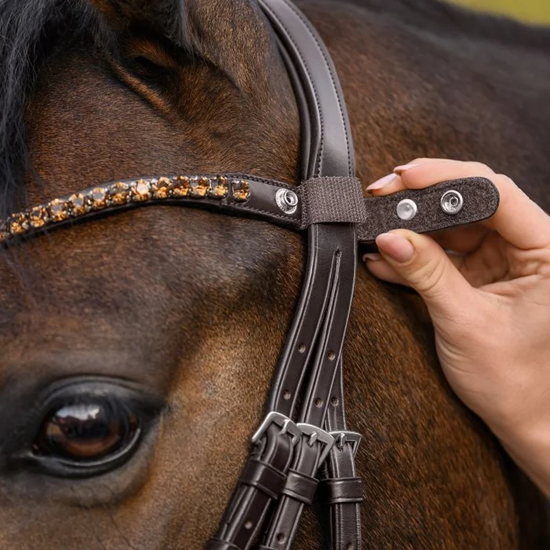 Fascia Frontale X-Line Shine Marrone Con Pietre Decorative Cavallo