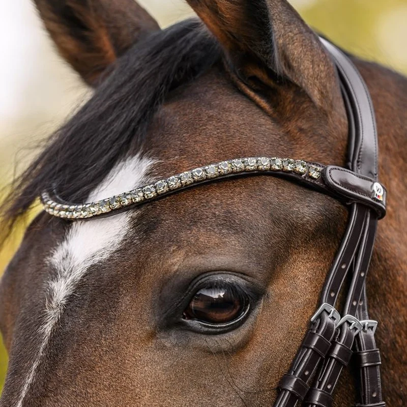 Fascia Frontale X-Line Shine Marrone Con Pietre Decorative Cavallo