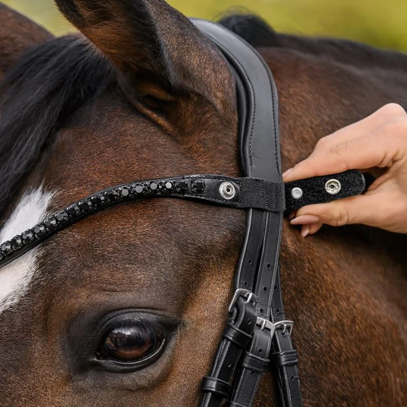 Fascia Frontale X-Line Shine Nera Con Pietre Brillanti Cavallo
