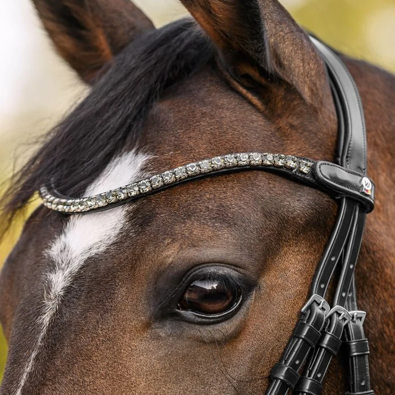 Fascia Frontale X-Line Shine Nera Con Pietre Brillanti Cavallo