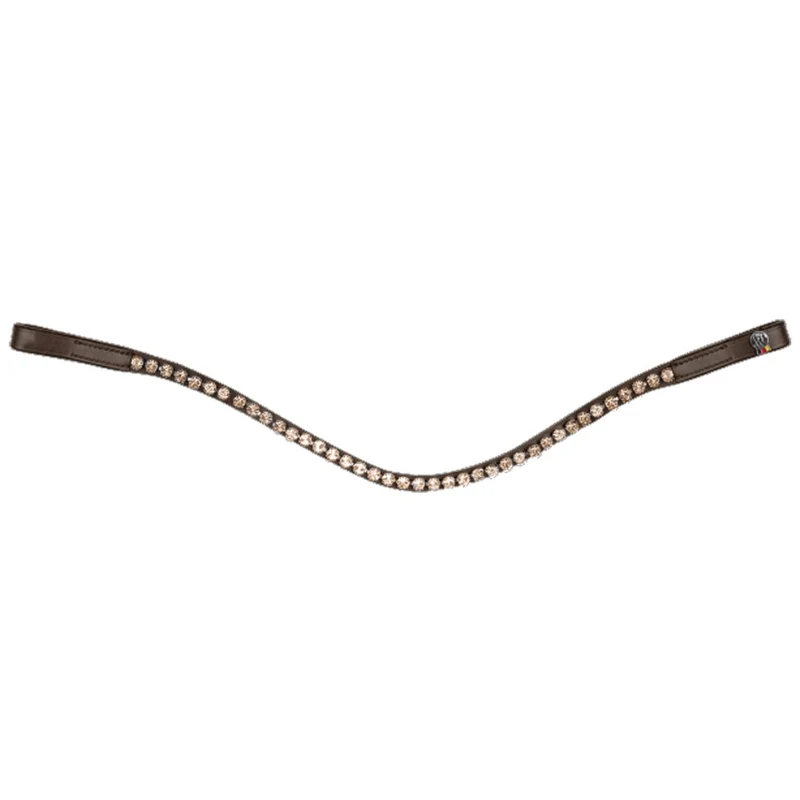 Fascia Frontale Glam Marrone X-Line Con Strass Per Cavalli