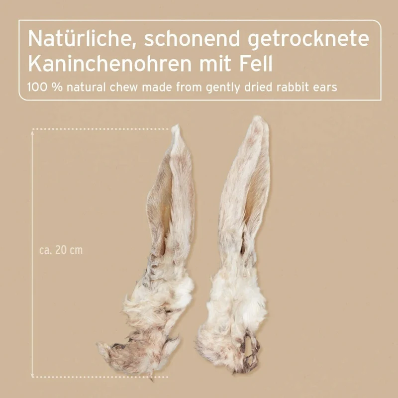 AniForte Kaninchenohren mit Fell – Natürlicher Kauspaß für gesunde Zähne & entspannte Hunde
