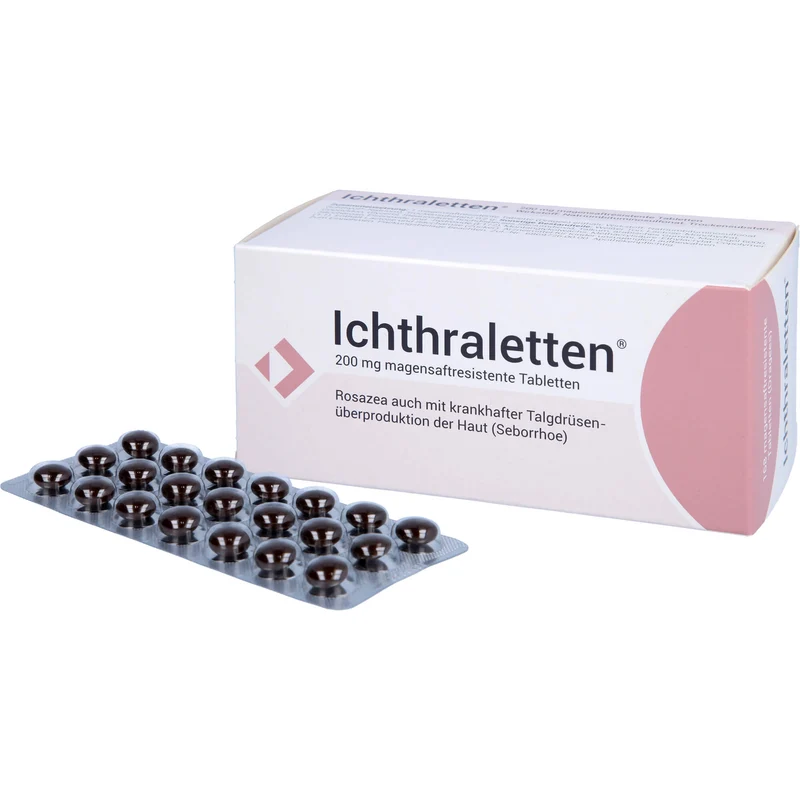 Ichthraletten 200 mg Tabletten bei Rosazea, 168 St. Tabletten