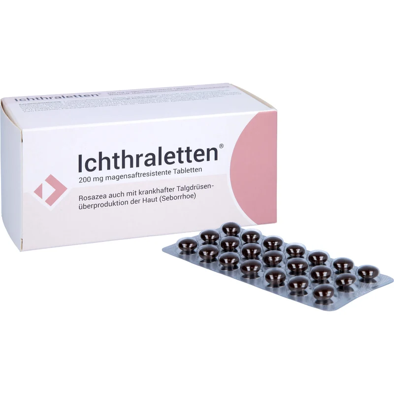 Ichthraletten 200 mg Tabletten bei Rosazea, 168 St. Tabletten