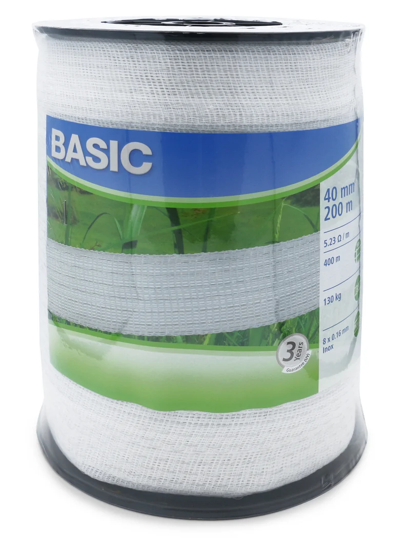 Basic Classe-Weidezaunband weiß 200m, 10mm, 20mm oder 40mm