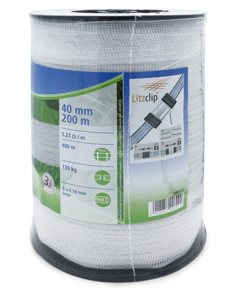 Basic Classe-Weidezaunband weiß 200m, 10mm, 20mm oder 40mm