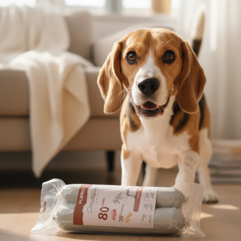 Perro Delikatessrolle No.1 Pferd & Kartoffel – Hypoallergen, Getreidefrei, 80% Frischfleisch