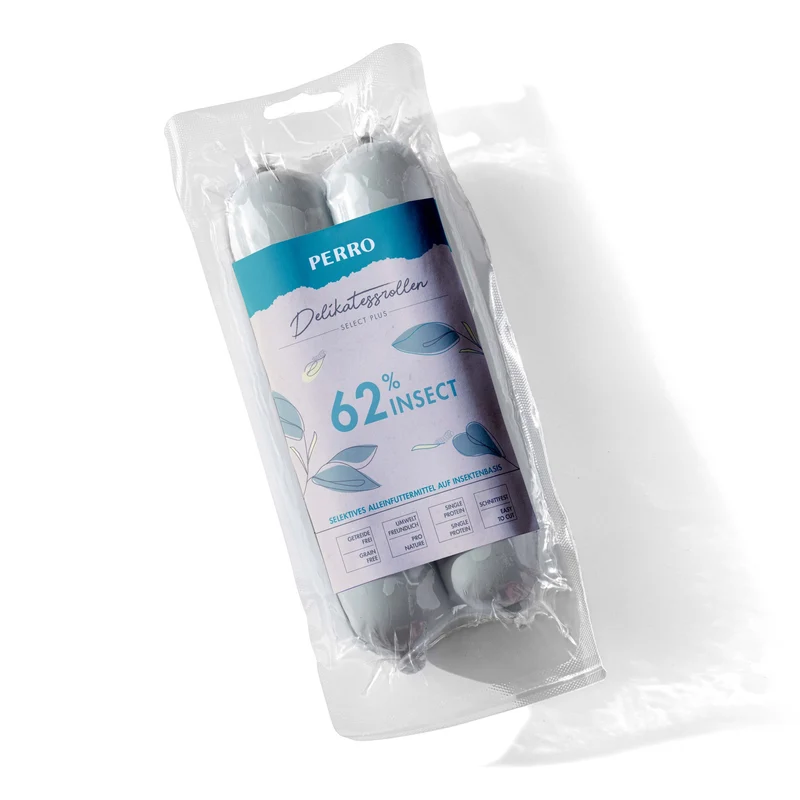 Perro Delikatessrolle Insect – Premium Hundewurst mit Insektenprotein, getreidefrei & allergikerfreundlich, ideal als Trainingsleckerli und für unterwegs