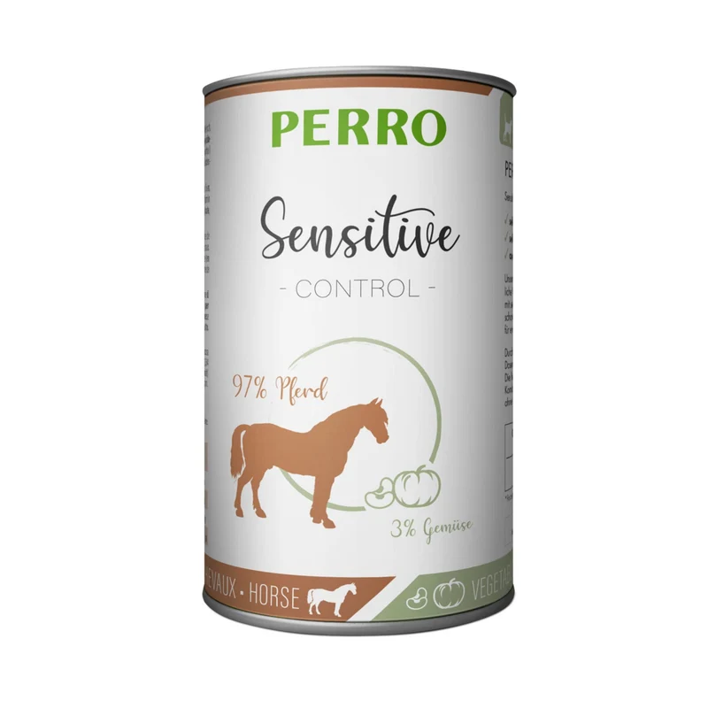 Perro Sensitive Control Pferd & Gemüse – Hypoallergenes Premium Nassfutter für Hunde mit Futtermittelallergien, Getreidefrei & Glutenfrei